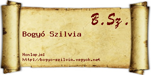 Bogyó Szilvia névjegykártya